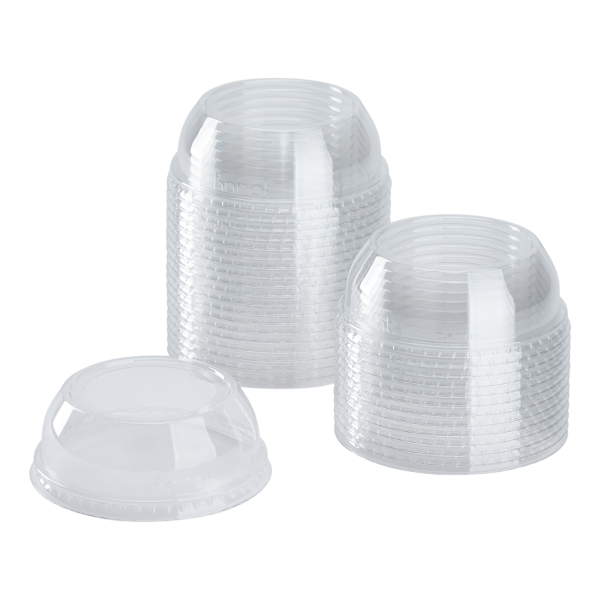 Karat 98mm PET Plastic Dome Lids - Wide Opening - 1,000 Lids
