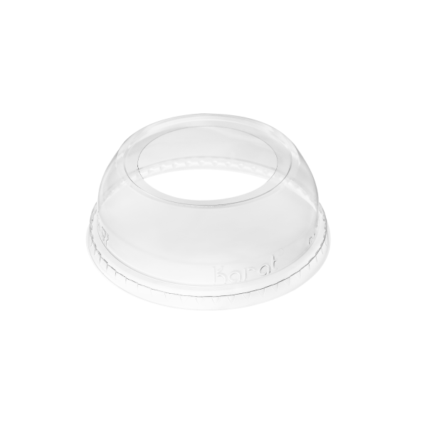 Karat 98mm PET Plastic Dome Lids - Wide Opening - 1,000 Lids