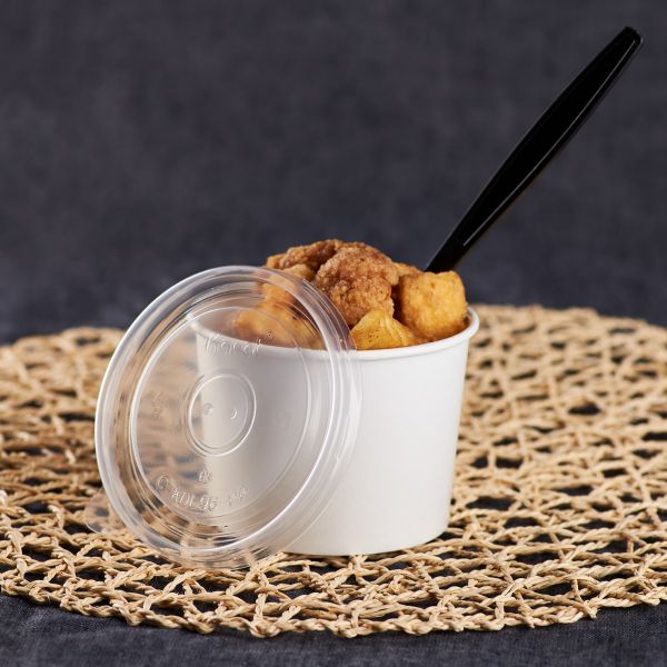 Karat 6/10oz PP Plastic Flat Lids for Paper and Gourmet Food Container (96mm) - 1,000 Lids