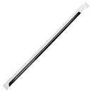 Karat 9" Jumbo Straws (5mm) Poly Wrapped, Black - 2,000 pcs
