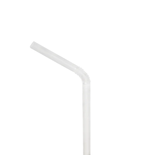 Karat 7.75'' Flexible Jumbo Straws (5mm) Paper Wrapped, Clear - 10,000 pcs