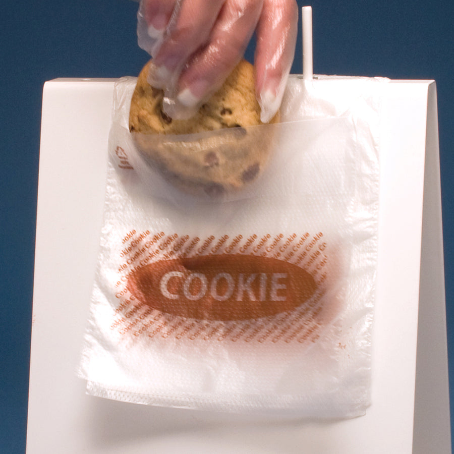 5.5" x 5.5" + 1.5"FB 0.6 mil Flip Top Saddle Pack Deli Bag -- Printed "Cookie" One Color, 2000/CS