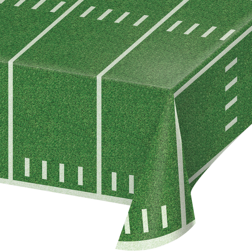 Creative Converting 54 X 108 Football Field  Rectangular Disposable Plastic Table Cover - 6/Case