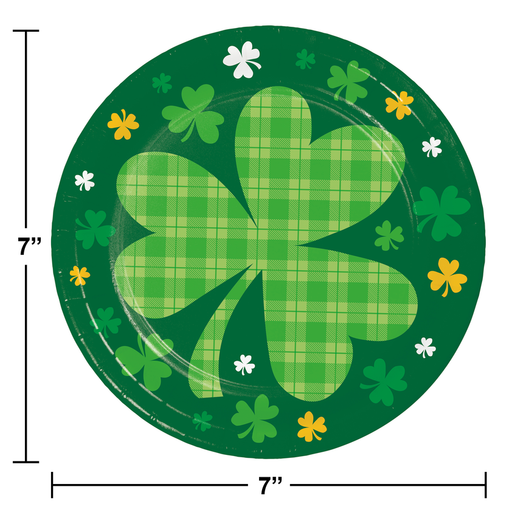 Creative Converting 7 Inch Shamrock and Roll Disposable Paper Plate - 96 Plates/Case