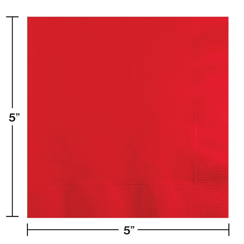 Classic Red Beverage Napkins 2PLY (1200 Per Case)