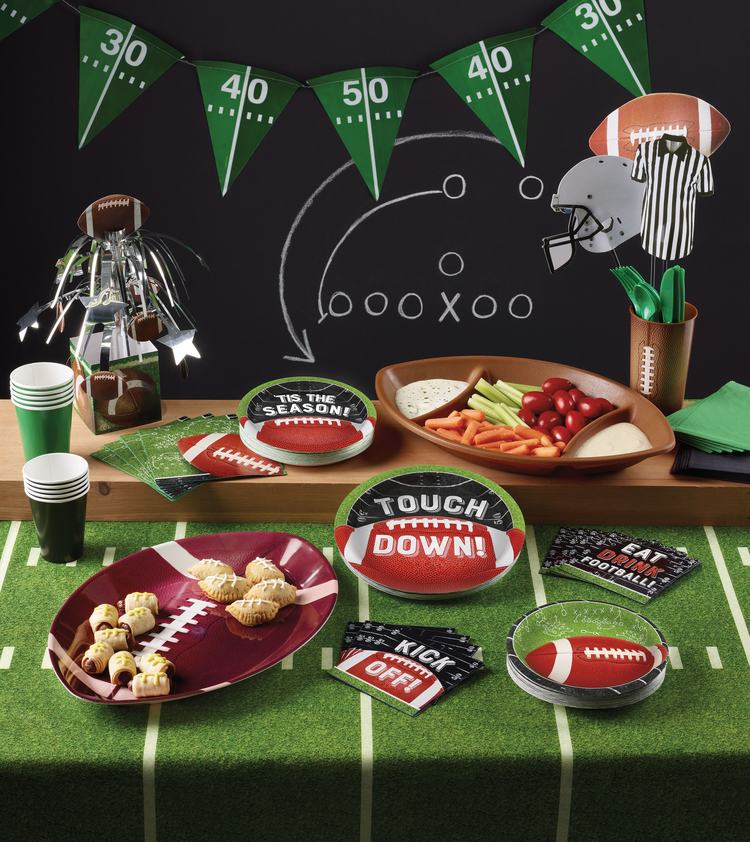 Creative Converting 54 X 108 Football Field  Rectangular Disposable Plastic Table Cover - 6/Case