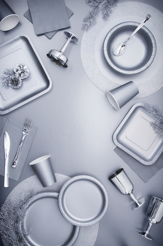 Shimmering Silver Beverage Napkin 2PLY (1200 Per Case)