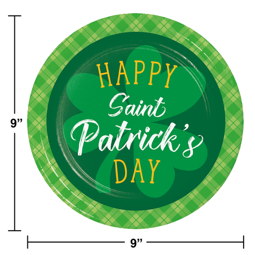 Creative Converting 9 Inch Happy St. Patrick's  Disposable Paper Plate - 96 Plates/Case