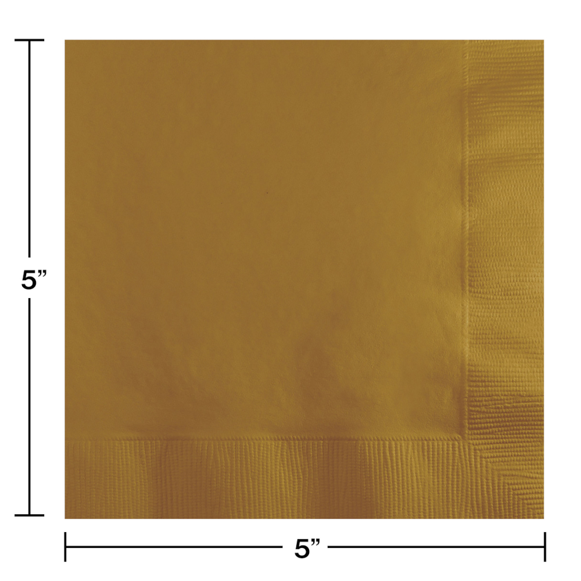 Glittering Gold Beverage Napkin 2PLY (1200 Per Case)