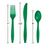 Emerald Green Assorted Plastic Cutlery (288 Pieces Per Case)