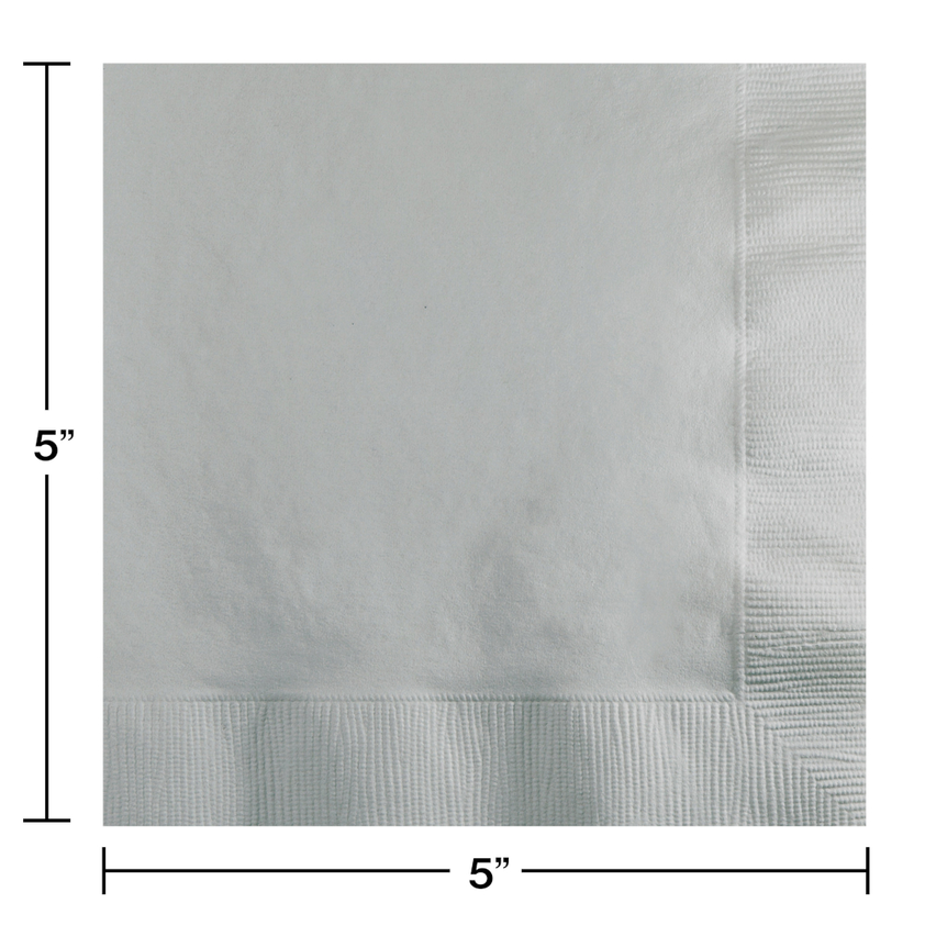 Shimmering Silver Beverage Napkin 2PLY (1200 Per Case)