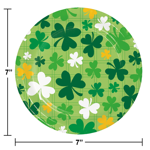 Creative Converting 7 Inch Shamrock Disposable Paper Plate - 96 Plates/Case