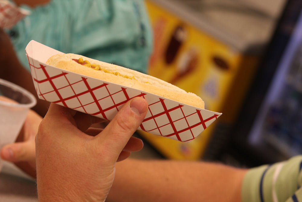 Red Check Hot Dog Trays (1000 Trays Per Case)