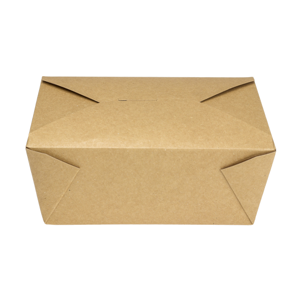 Bio Pack #4- 110 fl oz Fold-To-Go Box- Kraft - 160 Containers Per Case