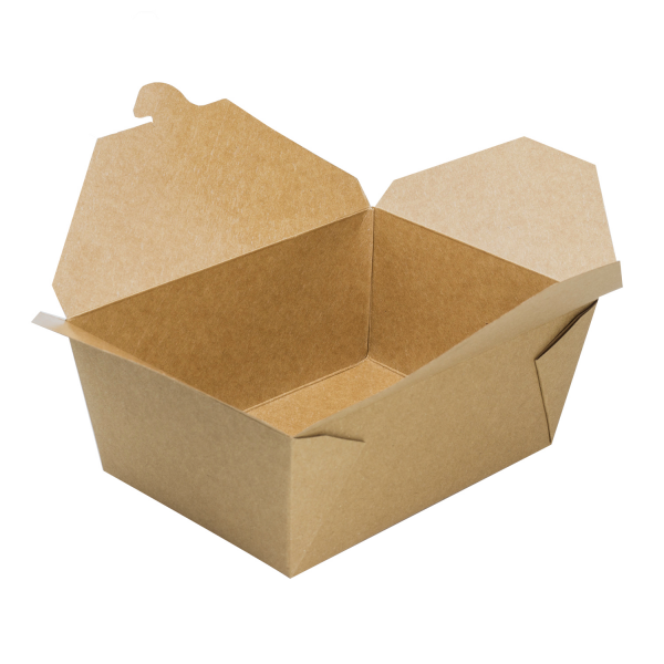 Bio Pack #4- 110 fl oz Fold-To-Go Box- Kraft - 160 Containers Per Case