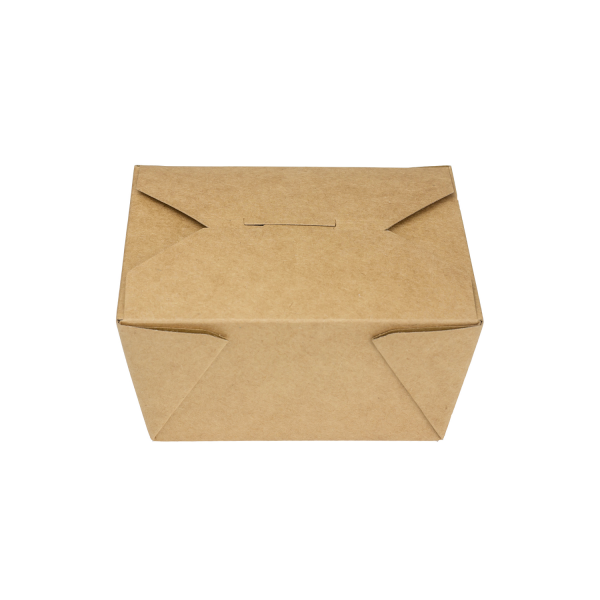 Bio Pack #1- 30 fl oz Fold-To-Go Box- Kraft - 450 Containers Per Case