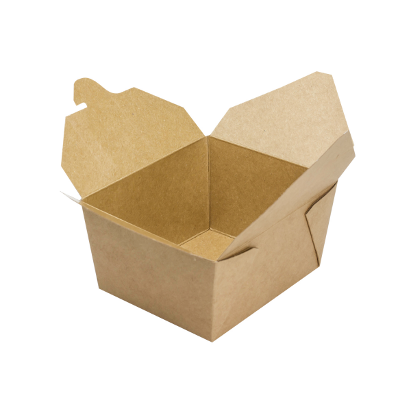 Bio Pack #1- 30 fl oz Fold-To-Go Box- Kraft - 450 Containers Per Case