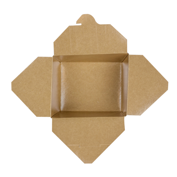 Bio Pack #1- 30 fl oz Fold-To-Go Box- Kraft - 450 Containers Per Case