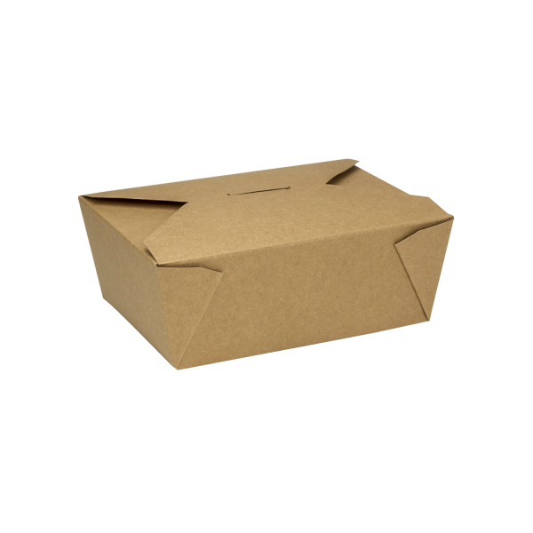 Bio Pack #8- 48 fl oz Fold-To-Go Box- Kraft - 300 Containers Per Case