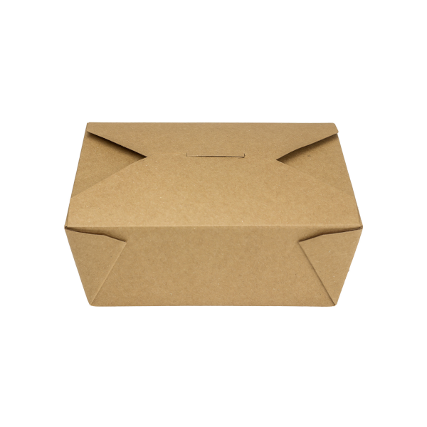 Bio Pack #8- 48 fl oz Fold-To-Go Box- Kraft - 300 Containers Per Case
