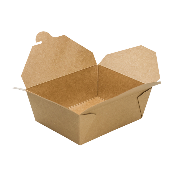 Bio Pack #8- 48 fl oz Fold-To-Go Box- Kraft - 300 Containers Per Case