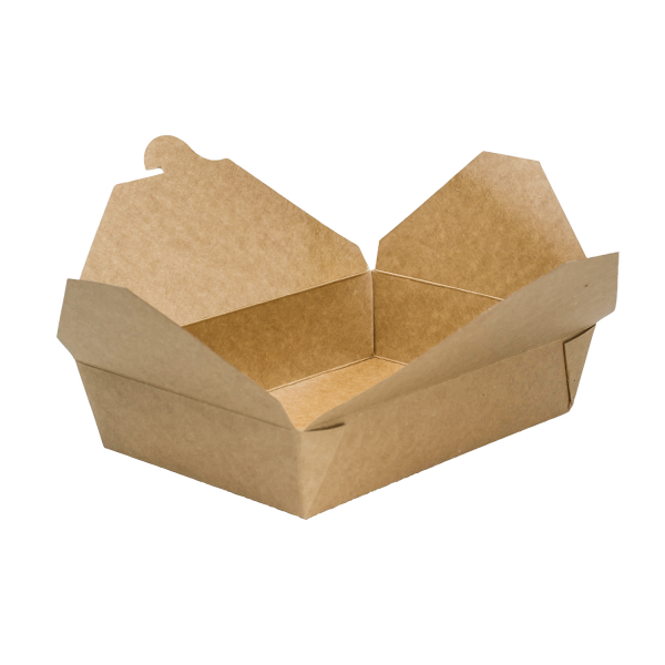 Bio Pack #2- 54 fl oz Fold-To-Go Box- Kraft - 200 Containers Per Case