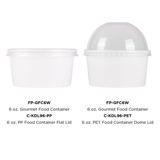 Karat 6 oz Gourmet Food Container (96mm) - White - 500 Containers