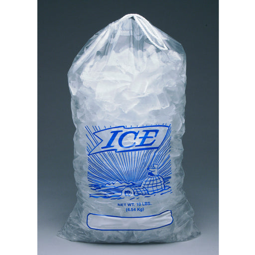 11.5" x 18" 1.2 mil Printed Metallocene Ice Bag w/ Drawstring Closure -- 8 lb., 500/CS