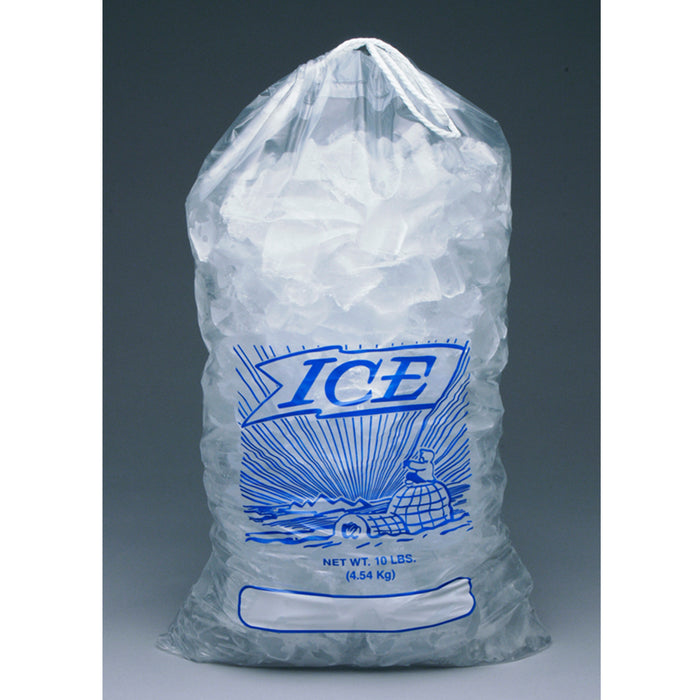 11.5" x 18" 1.2 mil Printed Metallocene Ice Bag w/ Drawstring Closure -- 8 lb., 500/CS