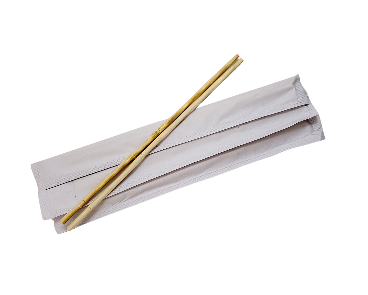 Bamboo Chopsticks, White Paper Wrapped CSB9W