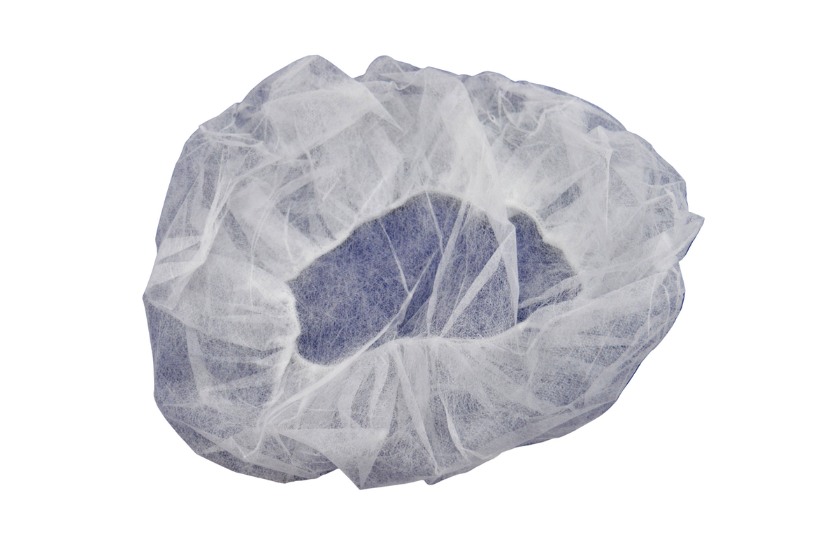 28" White Bouffant Caps, 10gsm BCAP28