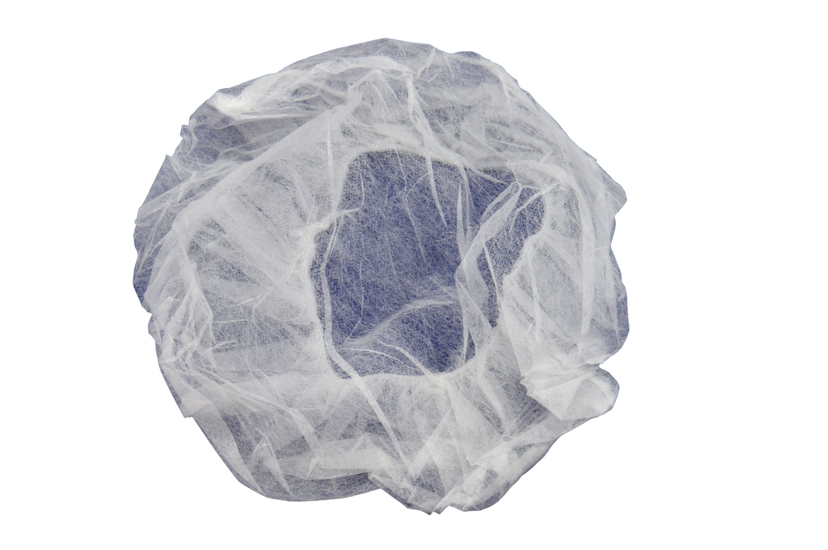 24" White Bouffant Caps, 10gsm BCAP24