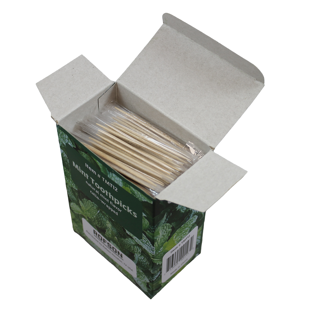 Mint Flavored Wood Toothpicks TMT12