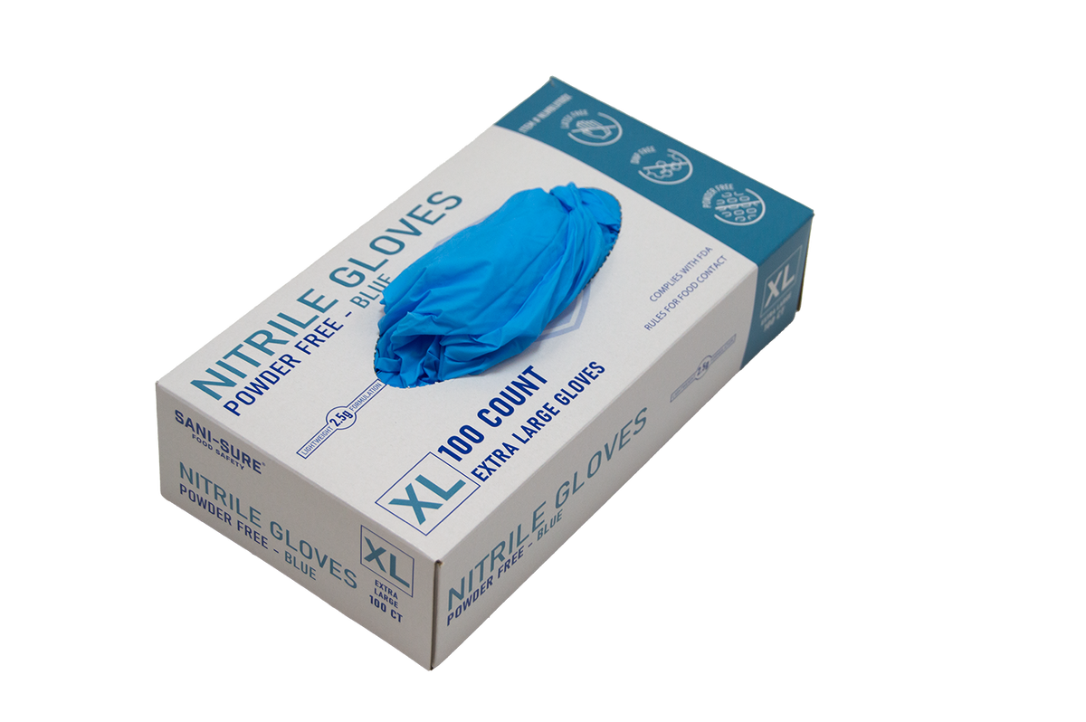 Lightweight Blue Nitrile Gloves Extra Large NLWBLU100X