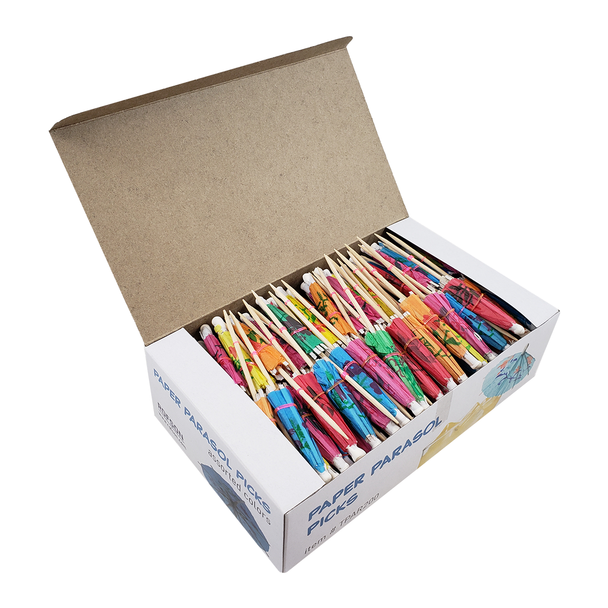 4" Paper Parasol Picks TPAR200
