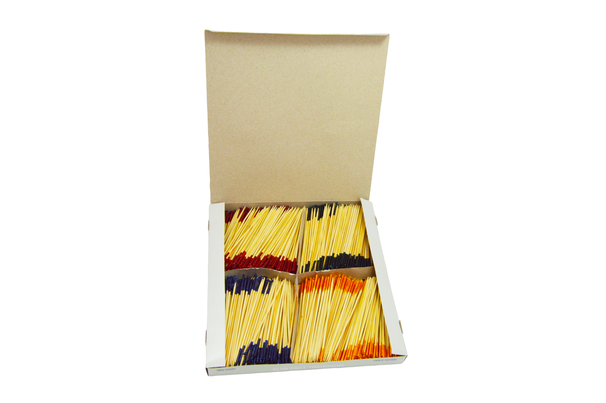 4" Club Frill Toothpicks - Decorative Sandwich Picks (Case of 10 x 1,000) - TCF1000