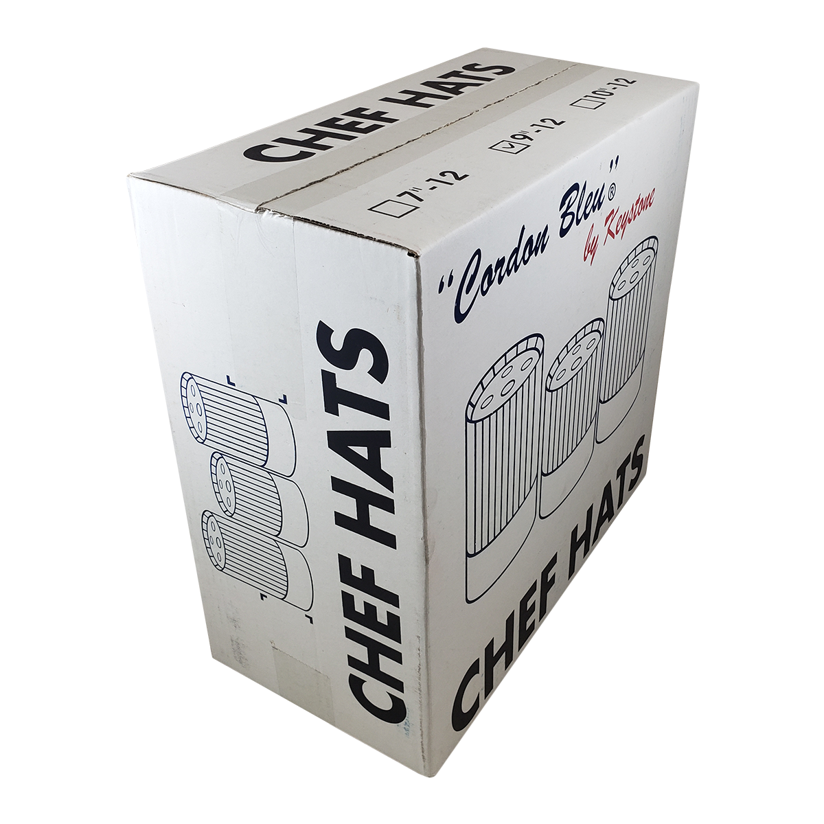 9" White Paper Chef Hat - Disposable Cordon Bleu Toque (Case of 12) - KCB9