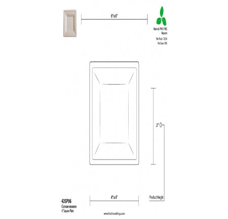6" PFAS FREE SQUARE PLATE (Bagasse Plates)-500/CS