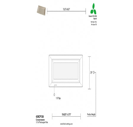 13" X 8" PFAS FREE RECTANGULAR PLATE- 150 Plates Per Case