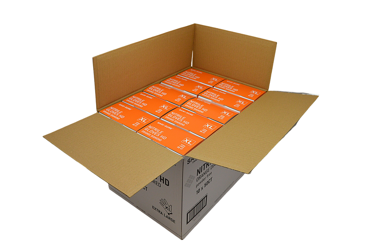 Orange Diamond Nitrile Gloves Extra Large NORD50X