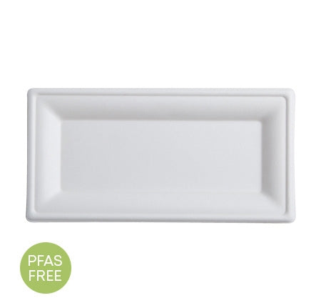10" X 5" PFAS FREE RECTANGULAR PLATE- 500 Plates Per Case