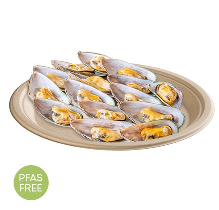 12.5" X 10"  PFAS FREE TAN OVAL PLATTER-500 Plates