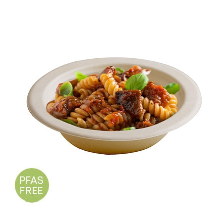 7" 16 oz Round Compostable Bowls — PFAS-Free Bagasse | 1000/Case