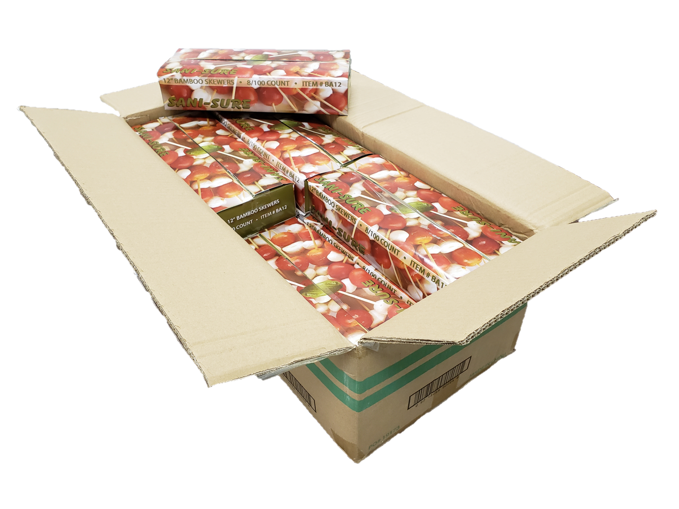 12" Bamboo Skewers - Disposable Grilling & Serving Skewers (Case of 12 x 8 x 100) - BA12