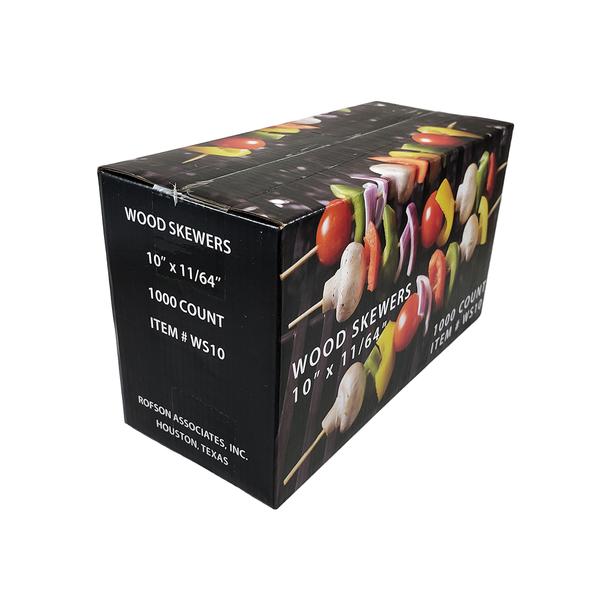 10" Wood Skewers - Disposable Grilling & Serving Skewers (Case of 3 x 1,000) - WS10