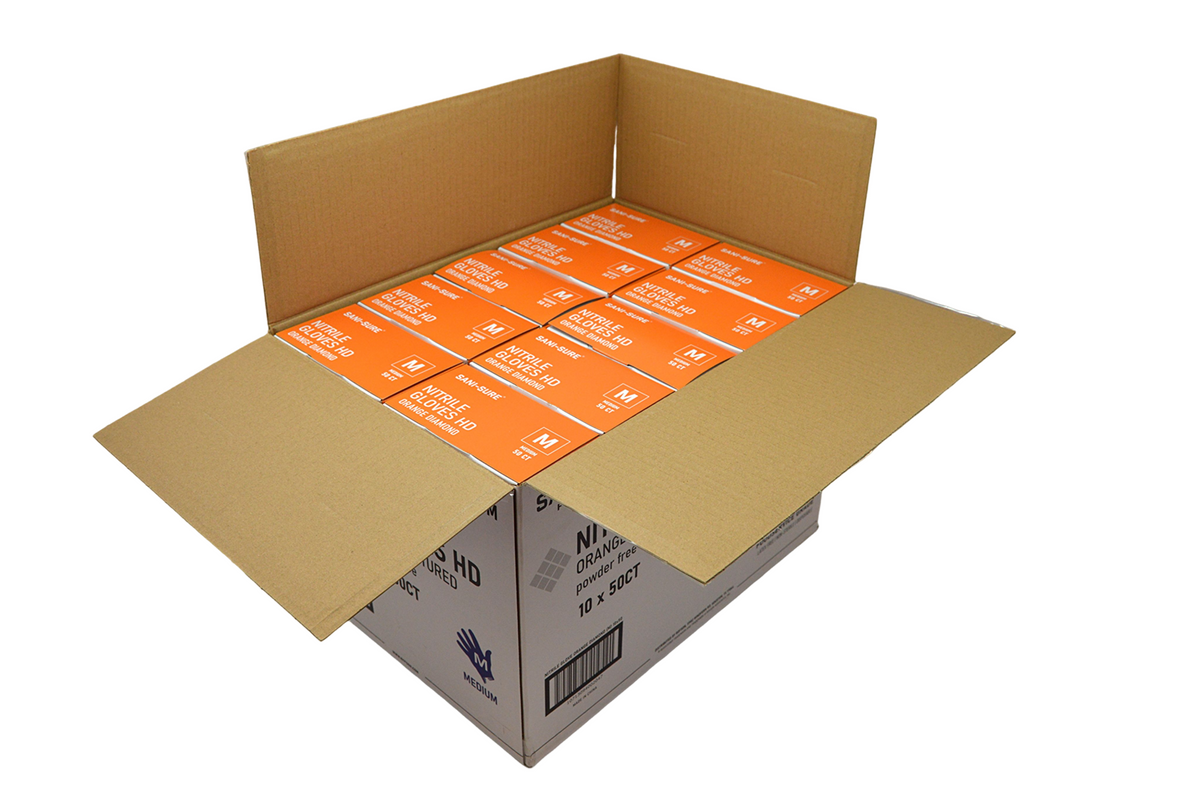Orange Diamond Nitrile Gloves Medium NORD50M
