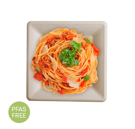 10" PFAS FREE SQUARE PLATE (Bagasse Plates)-250/CS