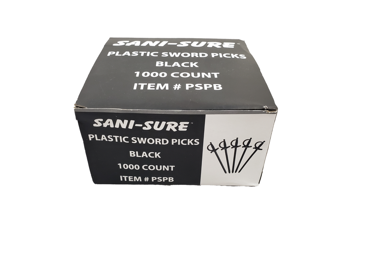 3.5" Black Plastic Sword Picks PSPB
