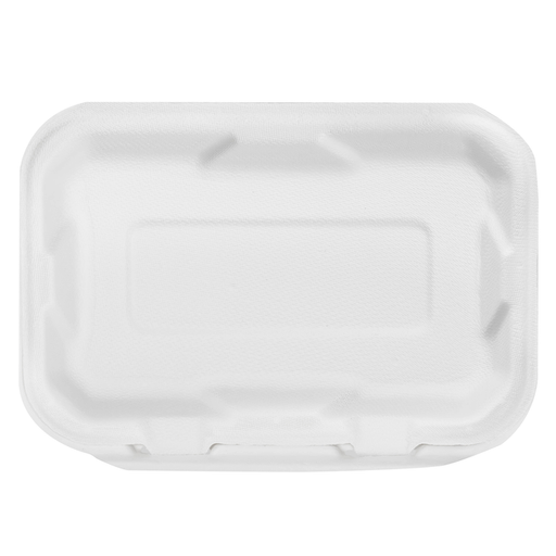 Karat Earth 9''x6'' PFAS Free Compostable Bagasse Hinged Containers - 200 Containers