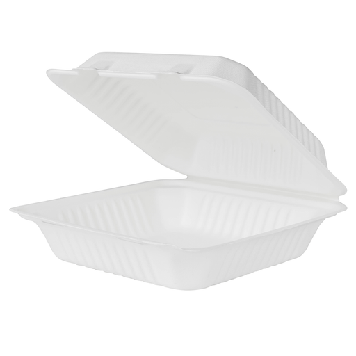 Karat Earth 9'' x 9'' Compostable Bagasse Hinged Containers - 200 Containers